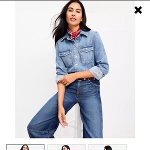 LOFT Denim Seamed Western Shirt
